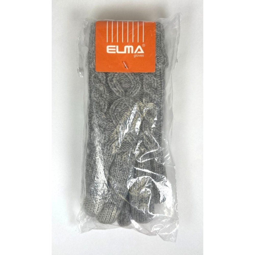 Grey Wool Knit Elma Gloves